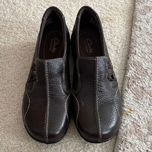 Clarks Women's Dark Brown Leather Loafers